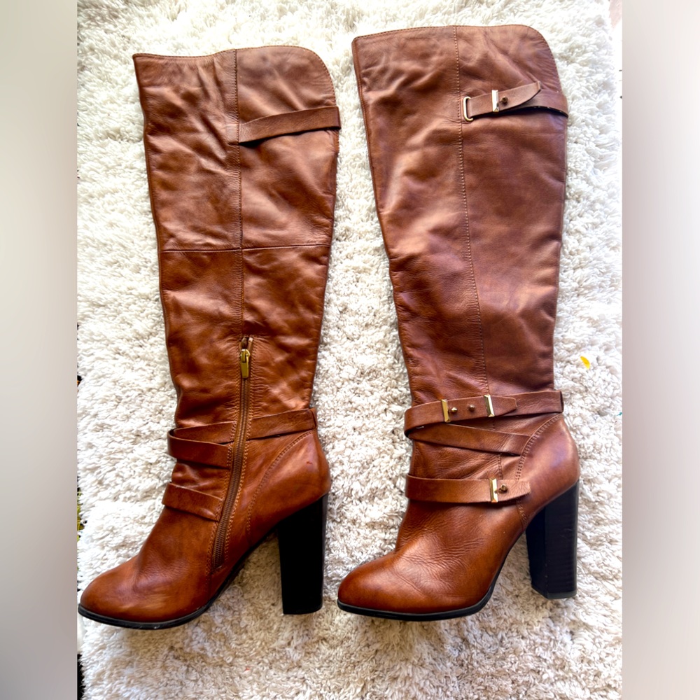 Knee high boots. Brown leather, 9.5 - Aldo